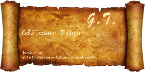 Gácser Tibor névjegykártya