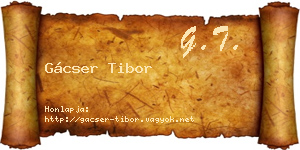 Gácser Tibor névjegykártya